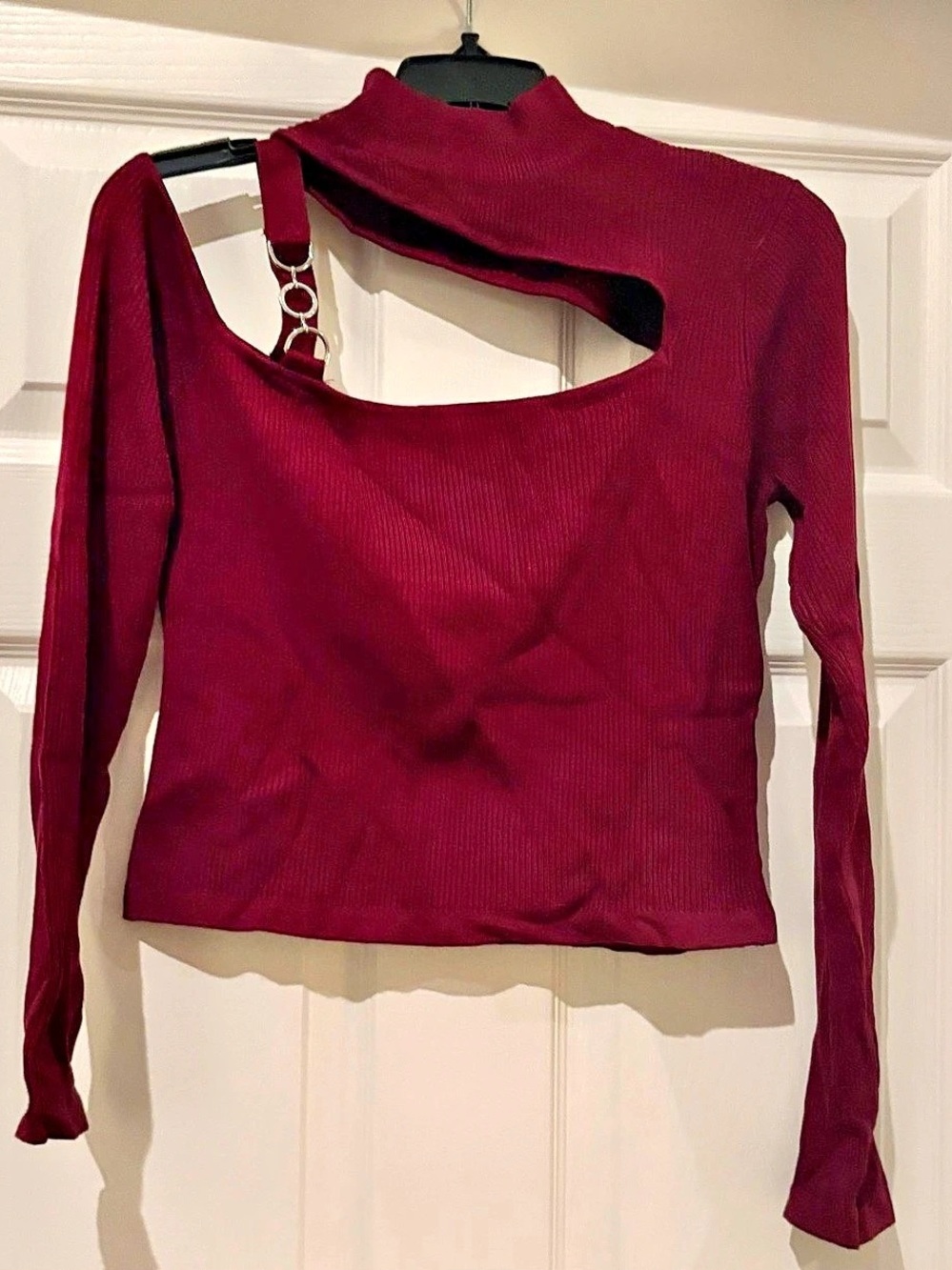 Guess Burgundy Long Sleeve Top